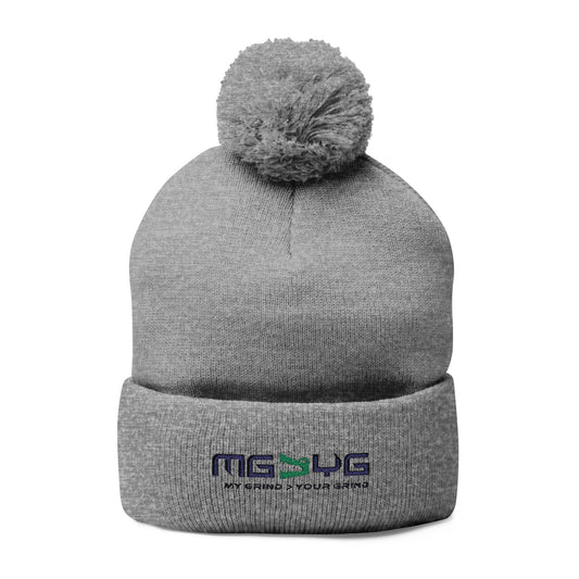 Pom-Pom Knit Cap - Embroidered - MG > YG